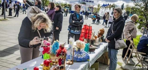 Музейная площадка "Советское детство" в парке в День знаний.