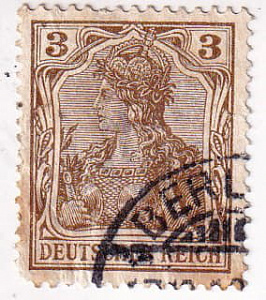 Марка почтовая. Аллегорический женский образ Германии. Германская империя.  1902-1920 гг